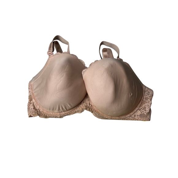 Victoria's Secret Women's Cream and Brown Bra 36DD Used - Picture 2 of 6